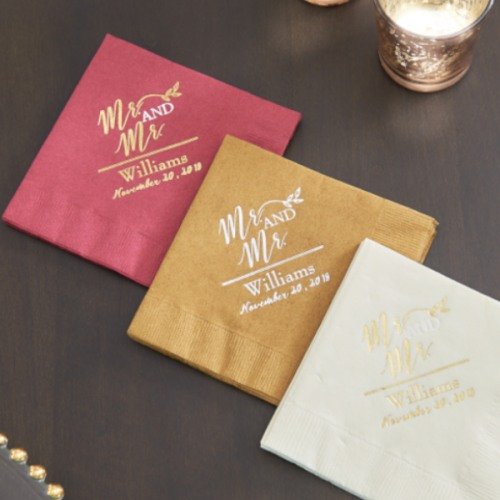 Personalized Exclusive Wedding Napkins Wedding Favours